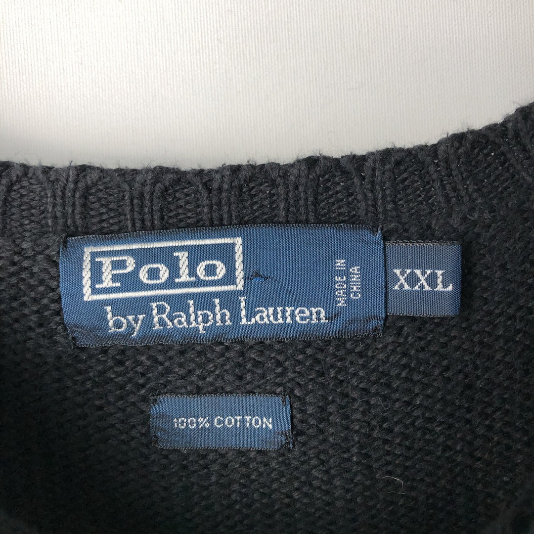 Ralph Lauren POLO by Ralph Lauren Cotton Knit Sweater Men's XXL cotton black type Vintage Second Hand