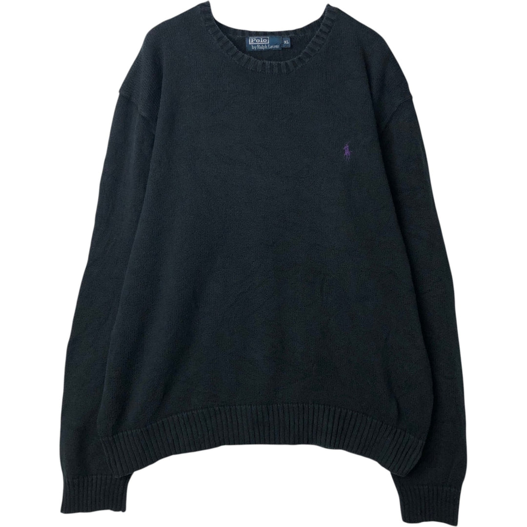 Ralph Lauren POLO by Ralph Lauren Cotton Knit Sweater Men's XL cotton black type Vintage Second Hand