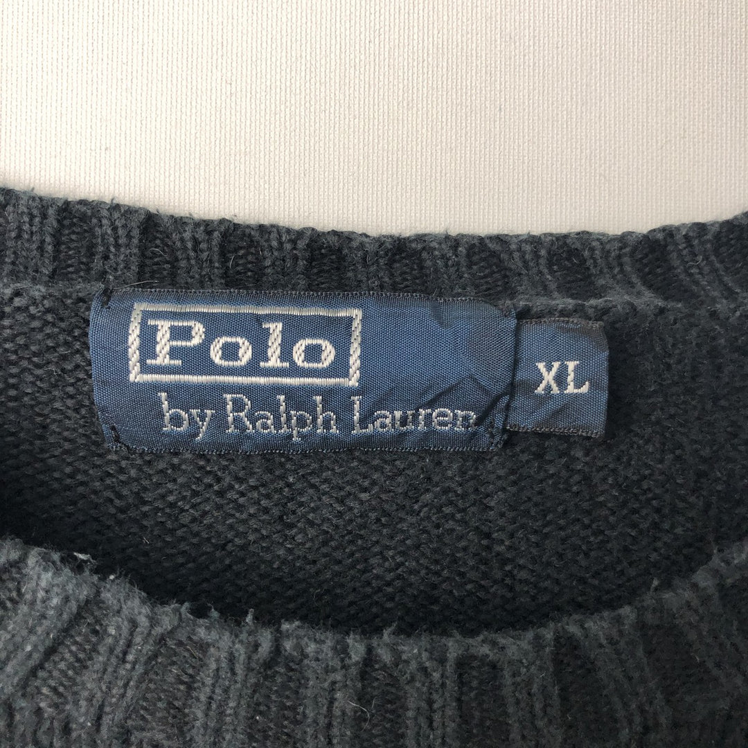 Ralph Lauren POLO by Ralph Lauren Cotton Knit Sweater Men's XL cotton black type Vintage Second Hand