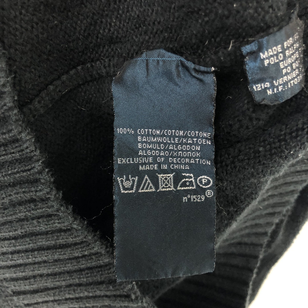 Ralph Lauren POLO by Ralph Lauren Cotton Knit Sweater Men's XL cotton black type Vintage Second Hand
