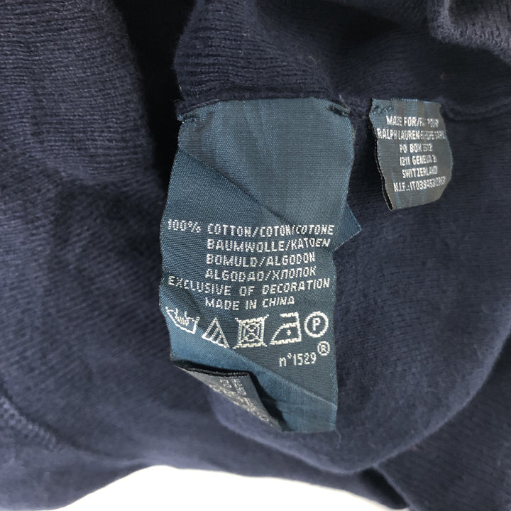 Ralph Lauren POLO by Ralph Lauren Cotton Knit Sweater Men's M Size cotton navy blue type Vintage Second Hand