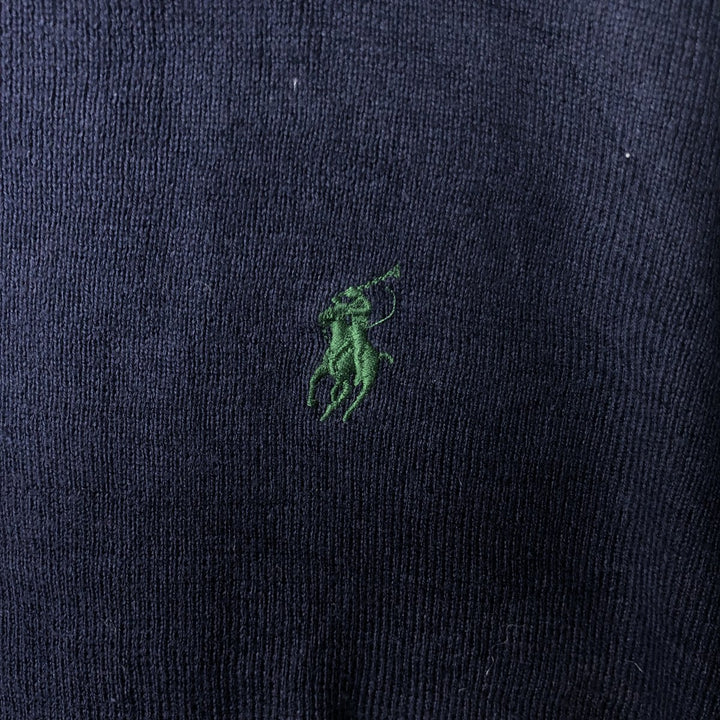 Ralph Lauren POLO by Ralph Lauren Cotton Knit Sweater Men's M Size cotton navy blue type Vintage Second Hand