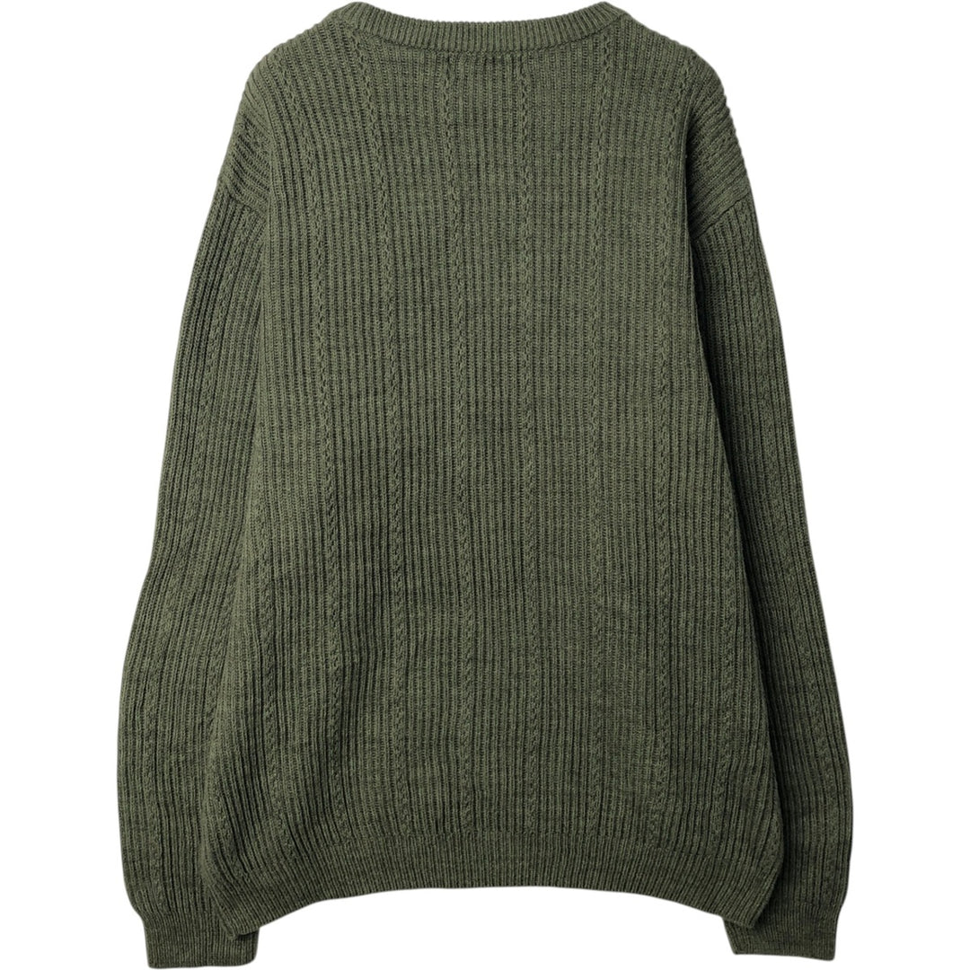 Ralph Lauren CHAPS Ribbed Cotton Knit Sweater, Men's Size L (approx.) cotton Khaki type sage green Vintage Second Hand
