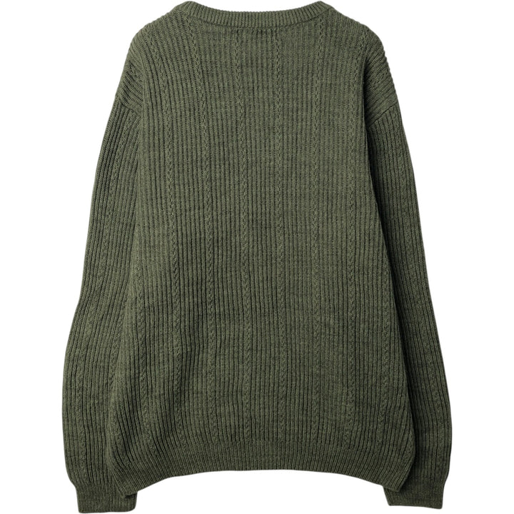 Ralph Lauren CHAPS Ribbed Cotton Knit Sweater, Men's Size L (approx.) cotton Khaki type sage green Vintage Second Hand