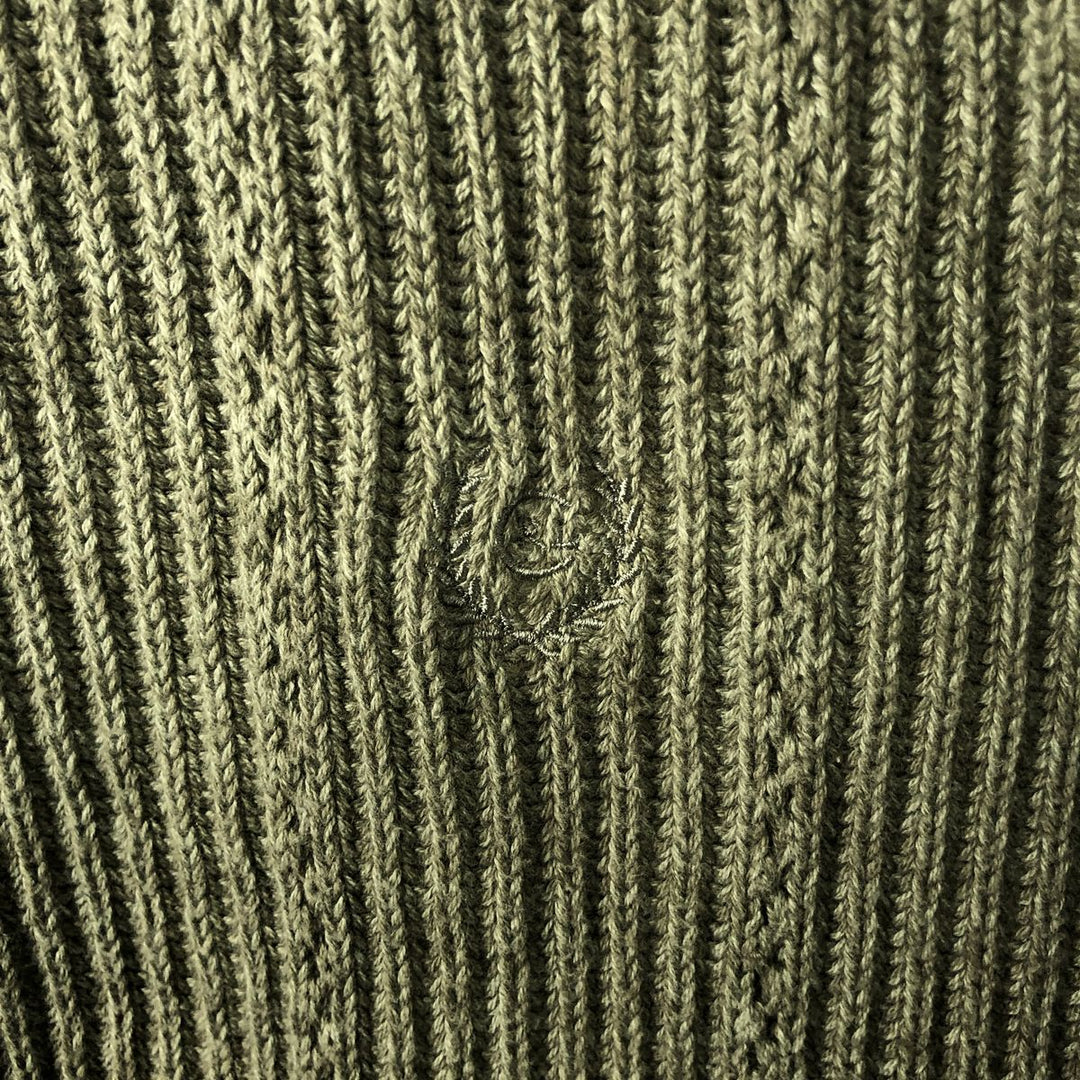 Ralph Lauren CHAPS Ribbed Cotton Knit Sweater, Men's Size L (approx.) cotton Khaki type sage green Vintage Second Hand