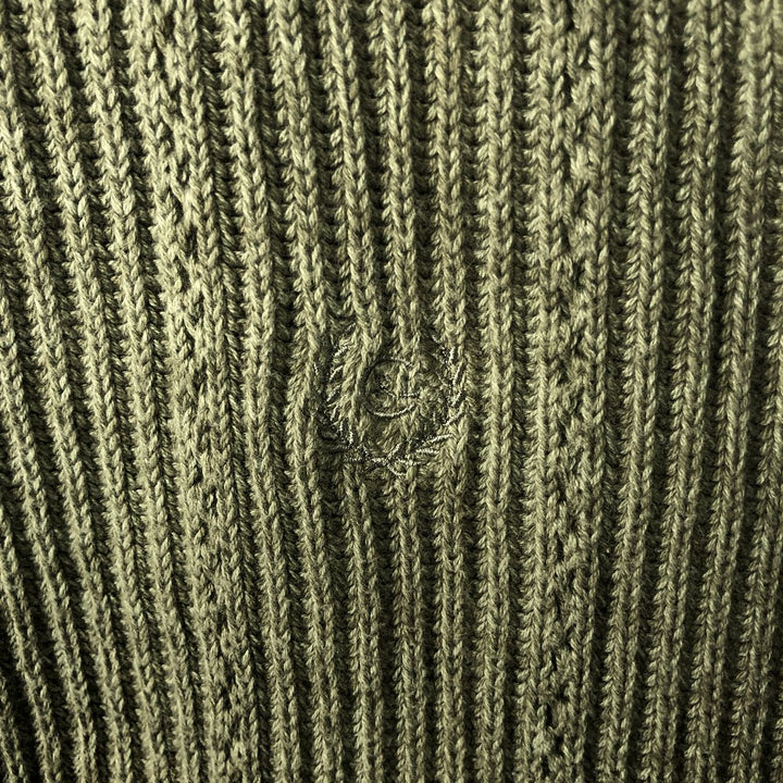 Ralph Lauren CHAPS Ribbed Cotton Knit Sweater, Men's Size L (approx.) cotton Khaki type sage green Vintage Second Hand