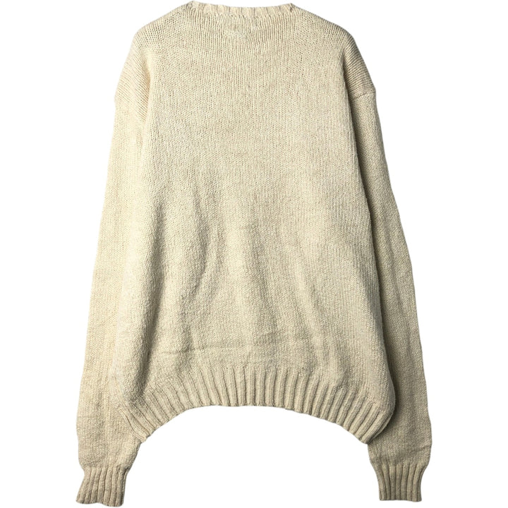 Ralph Lauren POLO by Ralph Lauren Cotton Knit Sweater Men's L size cotton ivory Vintage Second Hand