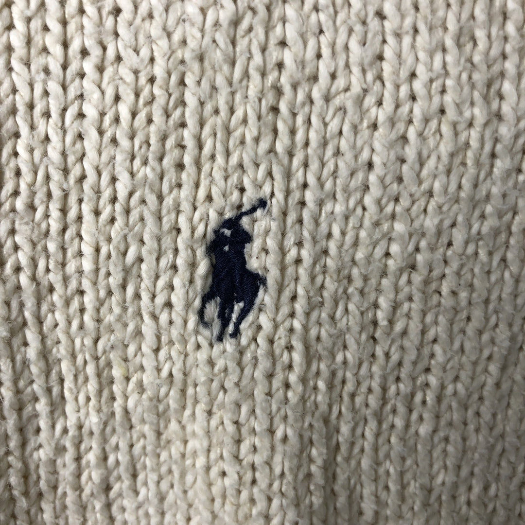 Ralph Lauren POLO by Ralph Lauren Cotton Knit Sweater Men's L size cotton ivory Vintage Second Hand