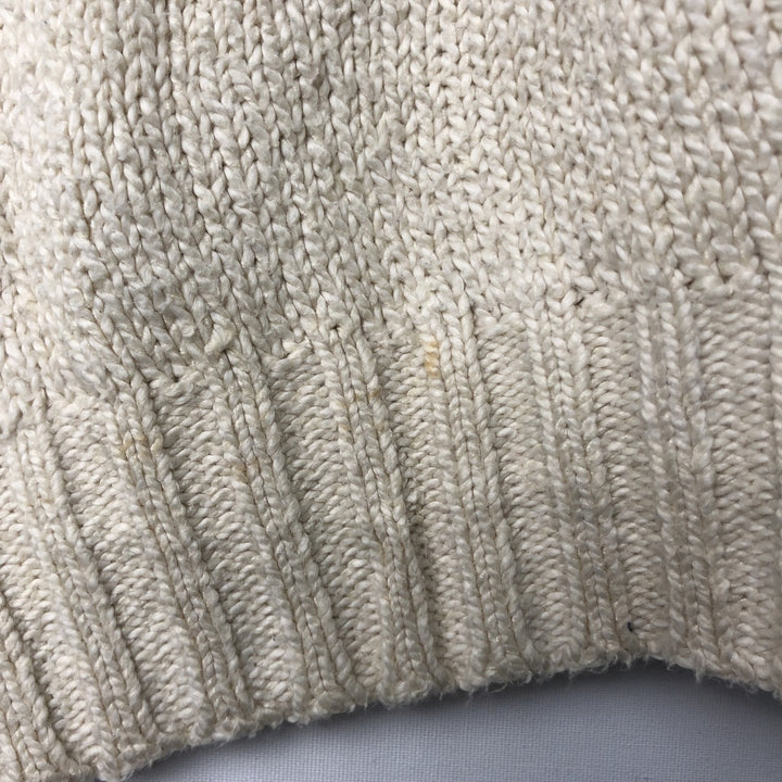 Ralph Lauren POLO by Ralph Lauren Cotton Knit Sweater Men's L size cotton ivory Vintage Second Hand