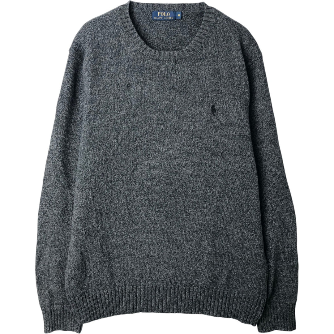 Ralph Lauren POLO by Ralph Lauren Cotton Knit Sweater Men's M Size cotton Charcoal Vintage Second Hand