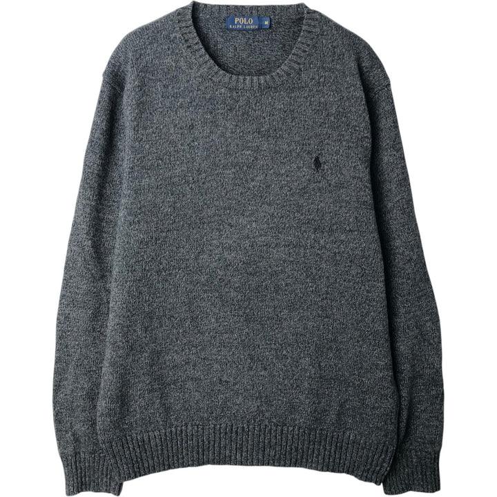 Ralph Lauren POLO by Ralph Lauren Cotton Knit Sweater Men's M Size cotton Charcoal Vintage Second Hand