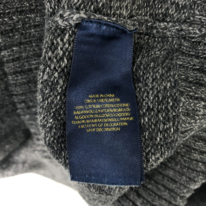 Ralph Lauren POLO by Ralph Lauren Cotton Knit Sweater Men's M Size cotton Charcoal Vintage Second Hand