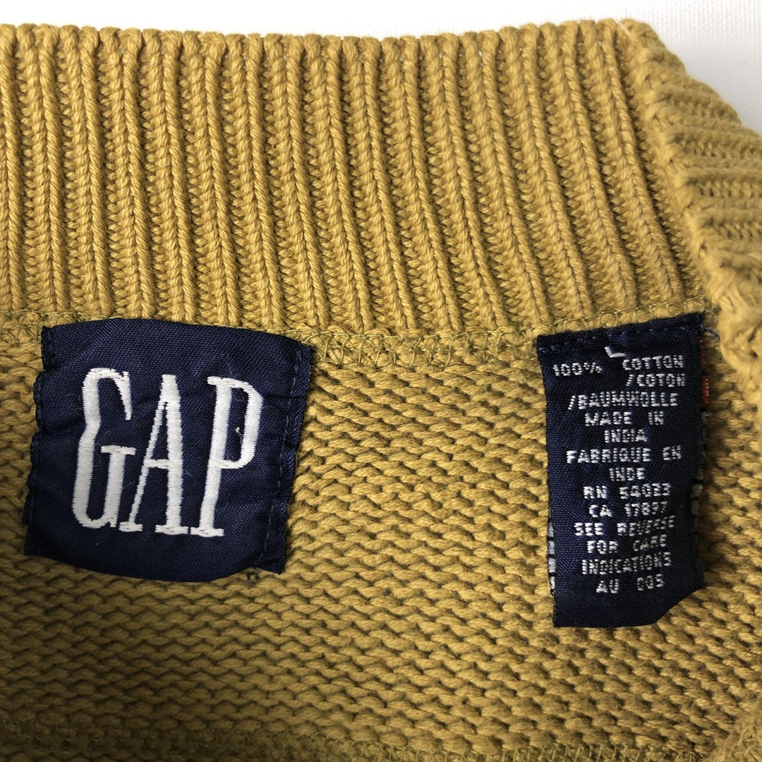 90'S GAP Old Gap Mock Neck Cotton Knit Sweater, Men's Size L (approx.), Vintage cotton yellow type Vintage Second Hand