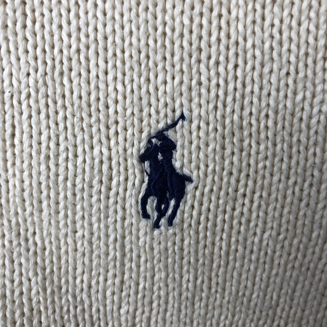 Ralph Lauren POLO by Ralph Lauren Cotton Knit Sweater Men's M Size cotton ivory Vintage Second Hand