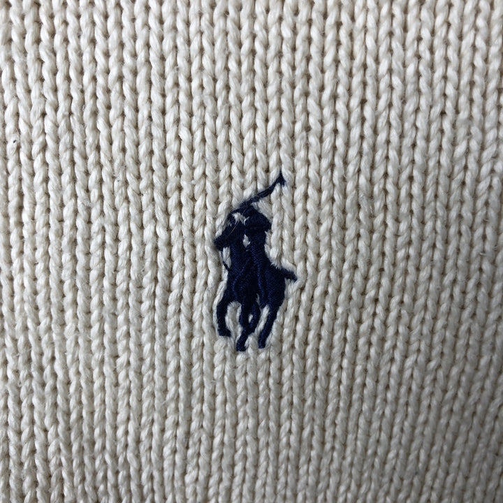 Ralph Lauren POLO by Ralph Lauren Cotton Knit Sweater Men's M Size cotton ivory Vintage Second Hand