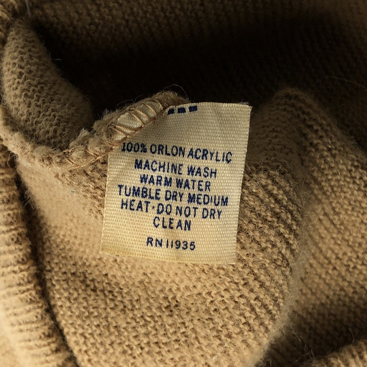 JCPenny THE FOX COLLECTION V-neck acrylic knit sweater, made in the USA, equivalent to men's size M. Oron Acrylic beige type brown Vintage Second Hand