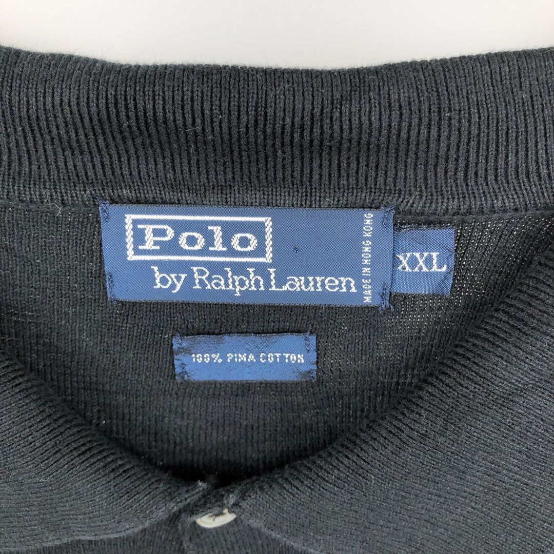 Ralph Lauren POLO by Ralph Lauren Polo Knit Sweater, Men's XXL Pima Cotton black type Vintage Second Hand