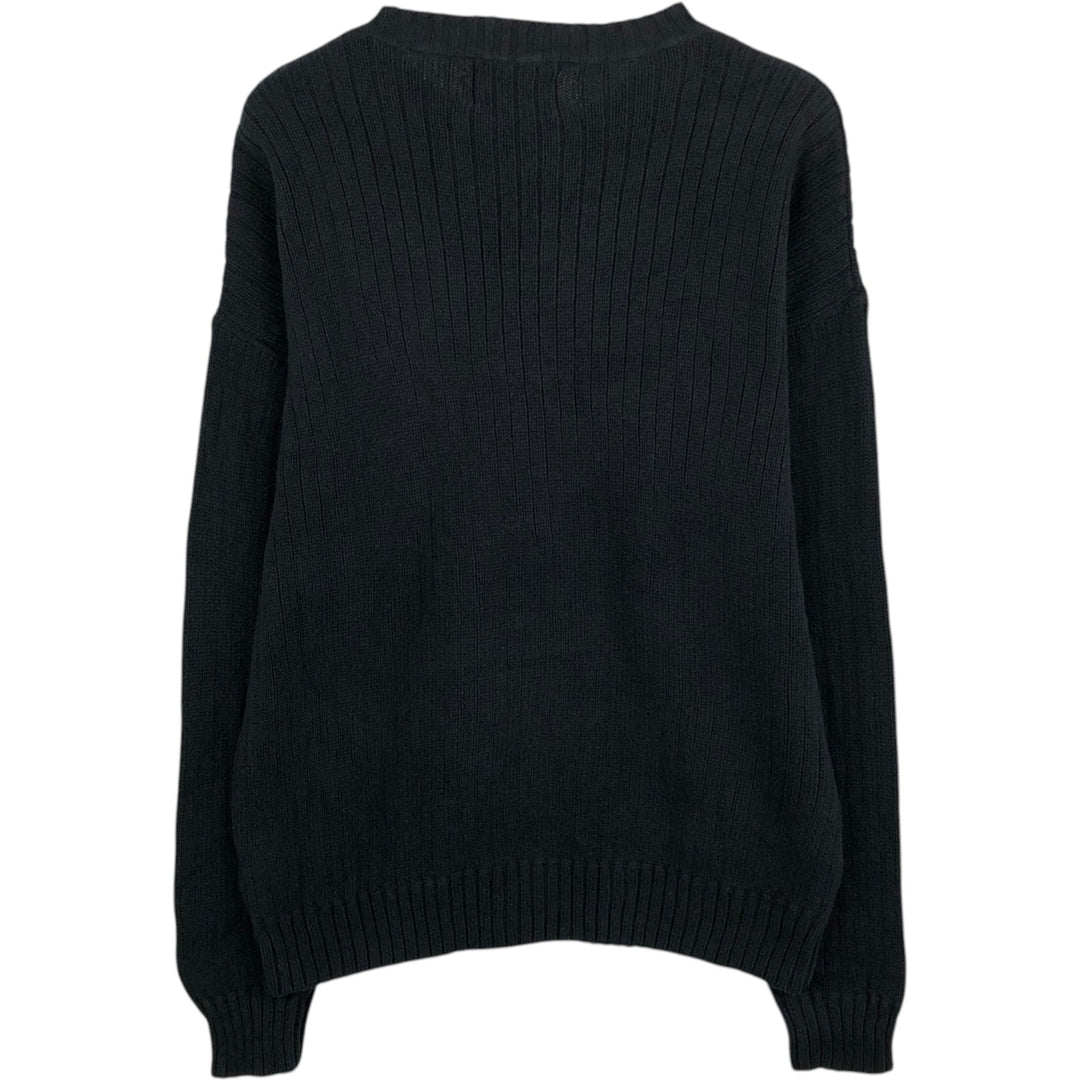 Ralph Lauren CHAPS cotton knit sweater, men's size M cotton black type Vintage Second Hand