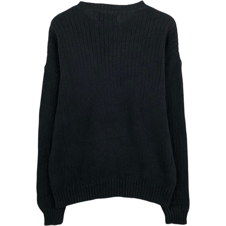 Ralph Lauren CHAPS cotton knit sweater, men's size M cotton black type Vintage Second Hand