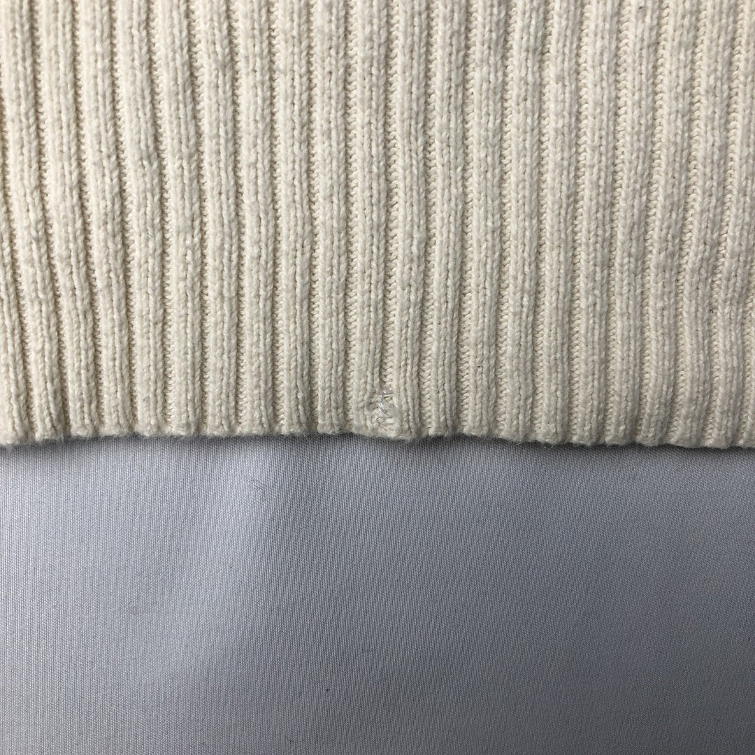 Ralph Lauren POLO JEANS COMPANY ribbed cotton knit sweater, men's size L cotton ivory Vintage Second Hand