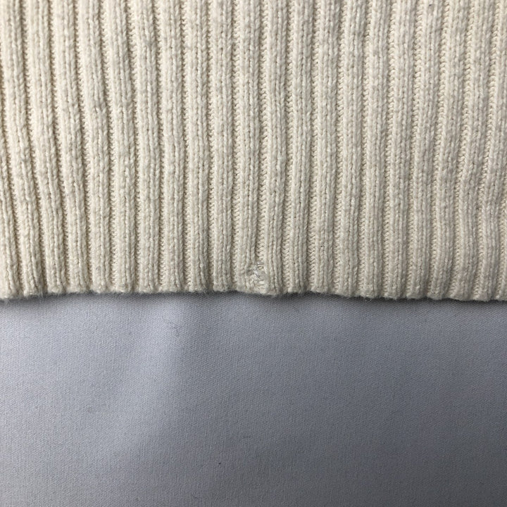 Ralph Lauren POLO JEANS COMPANY ribbed cotton knit sweater, men's size L cotton ivory Vintage Second Hand
