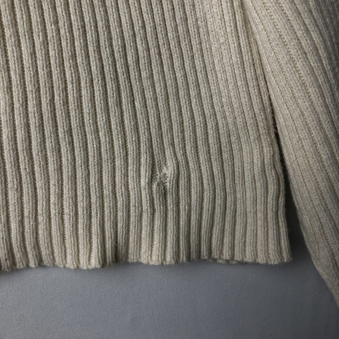 Ralph Lauren POLO JEANS COMPANY ribbed cotton knit sweater, men's size L cotton ivory Vintage Second Hand
