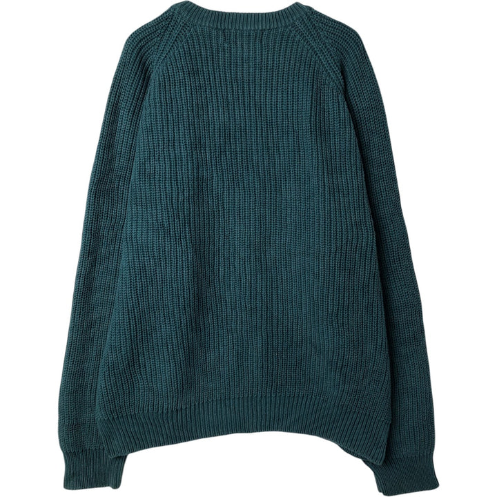 80s-90'S Eddie Bauer Cotton Knit Sweater Men's XL Size Vintage cotton green type Vintage Second Hand