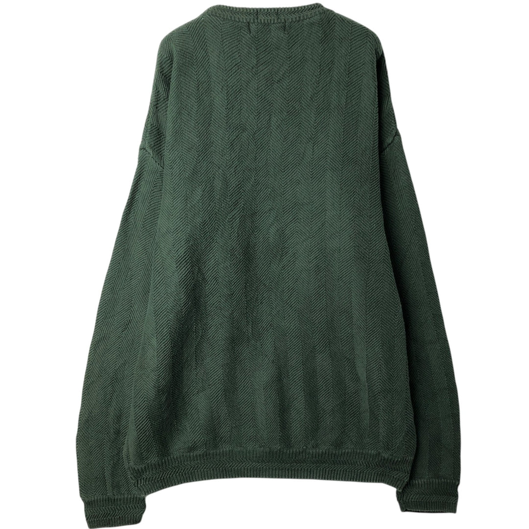 Ralph Lauren CHAPS Herringbone Cotton Knit Sweater Men's XL cotton green type Vintage Second Hand