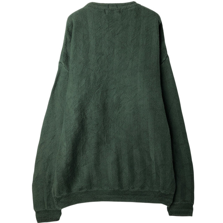 Ralph Lauren CHAPS Herringbone Cotton Knit Sweater Men's XL cotton green type Vintage Second Hand