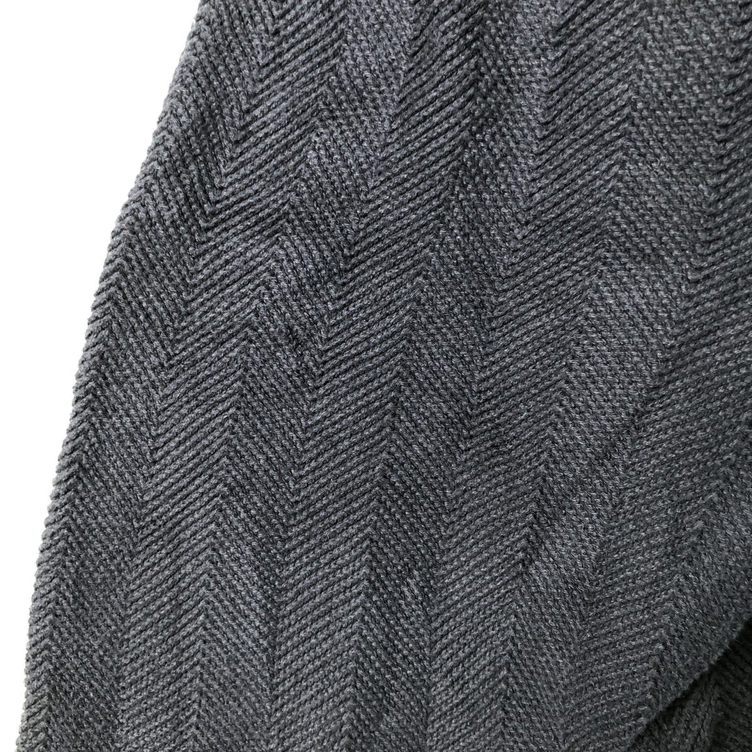 Ralph Lauren CHAPS Herringbone Cotton Knit Sweater, Men's Size L cotton navy blue type Vintage Second Hand