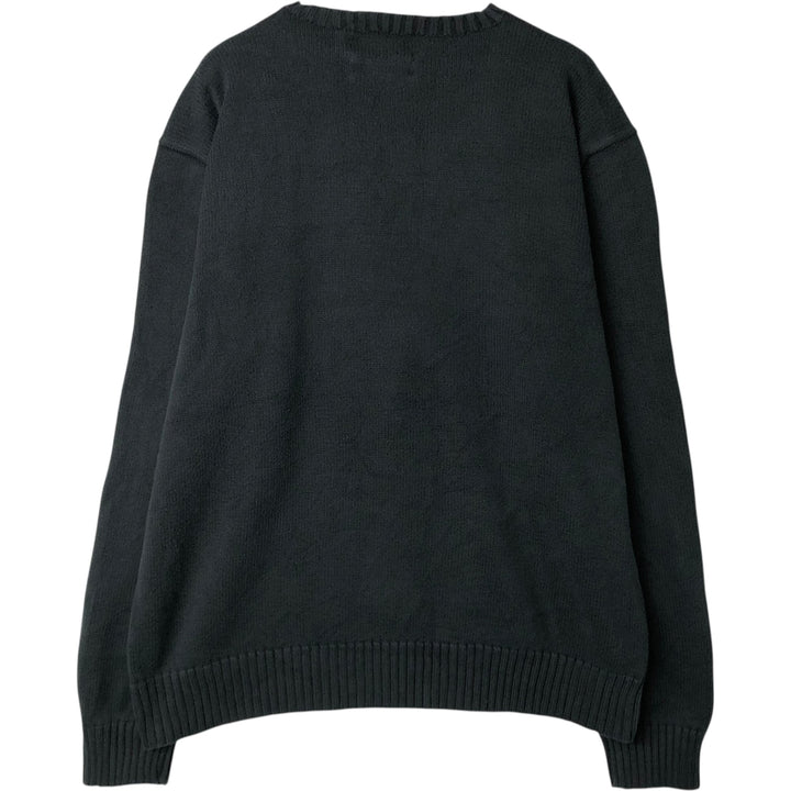 Ralph Lauren POLO by Ralph Lauren Cotton Knit Sweater Men's L size cotton black type Vintage Second Hand