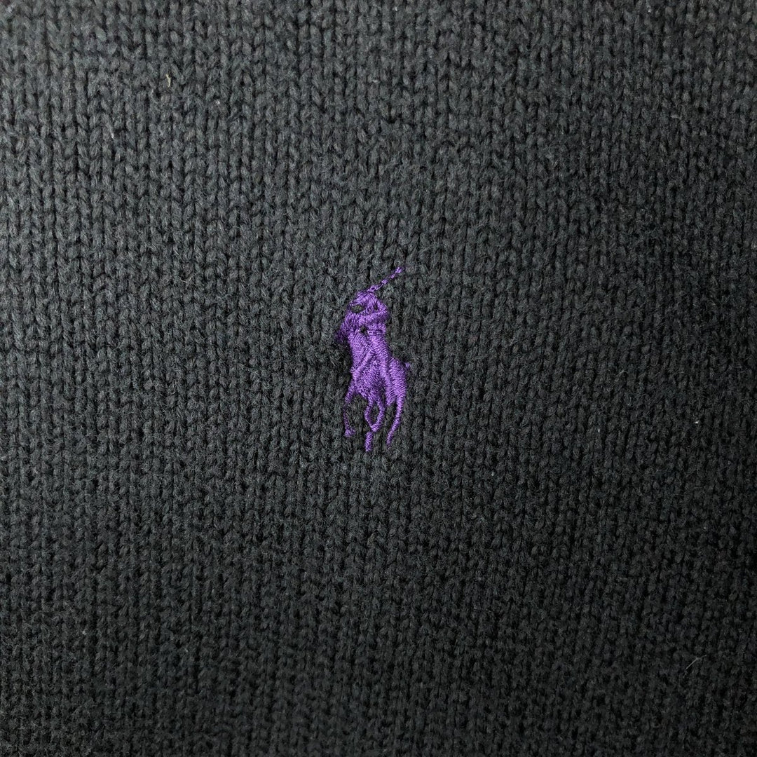Ralph Lauren POLO by Ralph Lauren Cotton Knit Sweater Men's L size cotton black type Vintage Second Hand