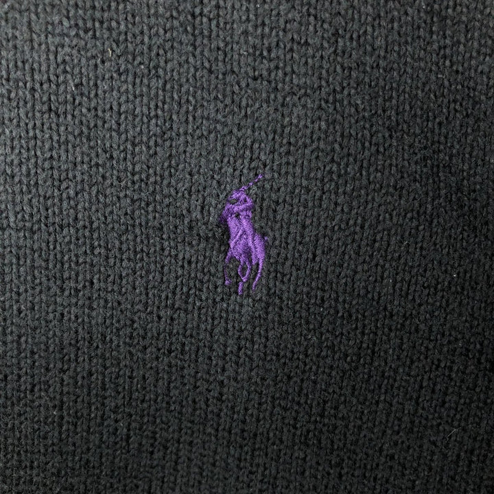 Ralph Lauren POLO by Ralph Lauren Cotton Knit Sweater Men's L size cotton black type Vintage Second Hand