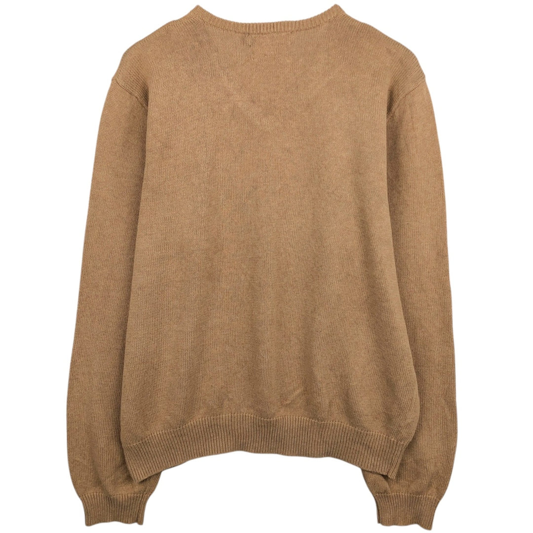 Ralph Lauren POLO by Ralph Lauren V-neck cotton knit sweater, men's size XXL cotton Beige type Vintage Second Hand