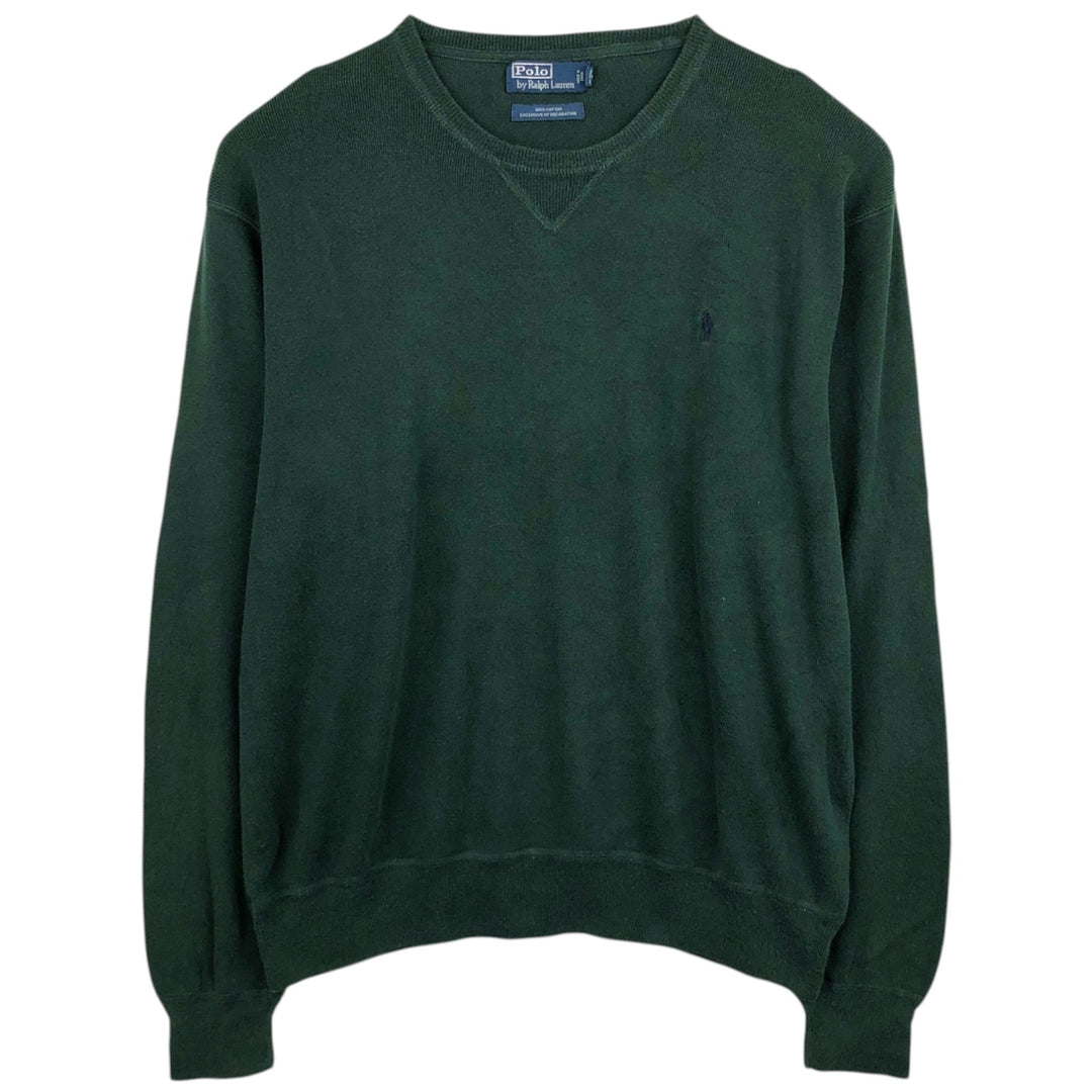 Ralph Lauren POLO by Ralph Lauren Cotton Knit Sweater Men's XL cotton Green type dark green Vintage Second Hand
