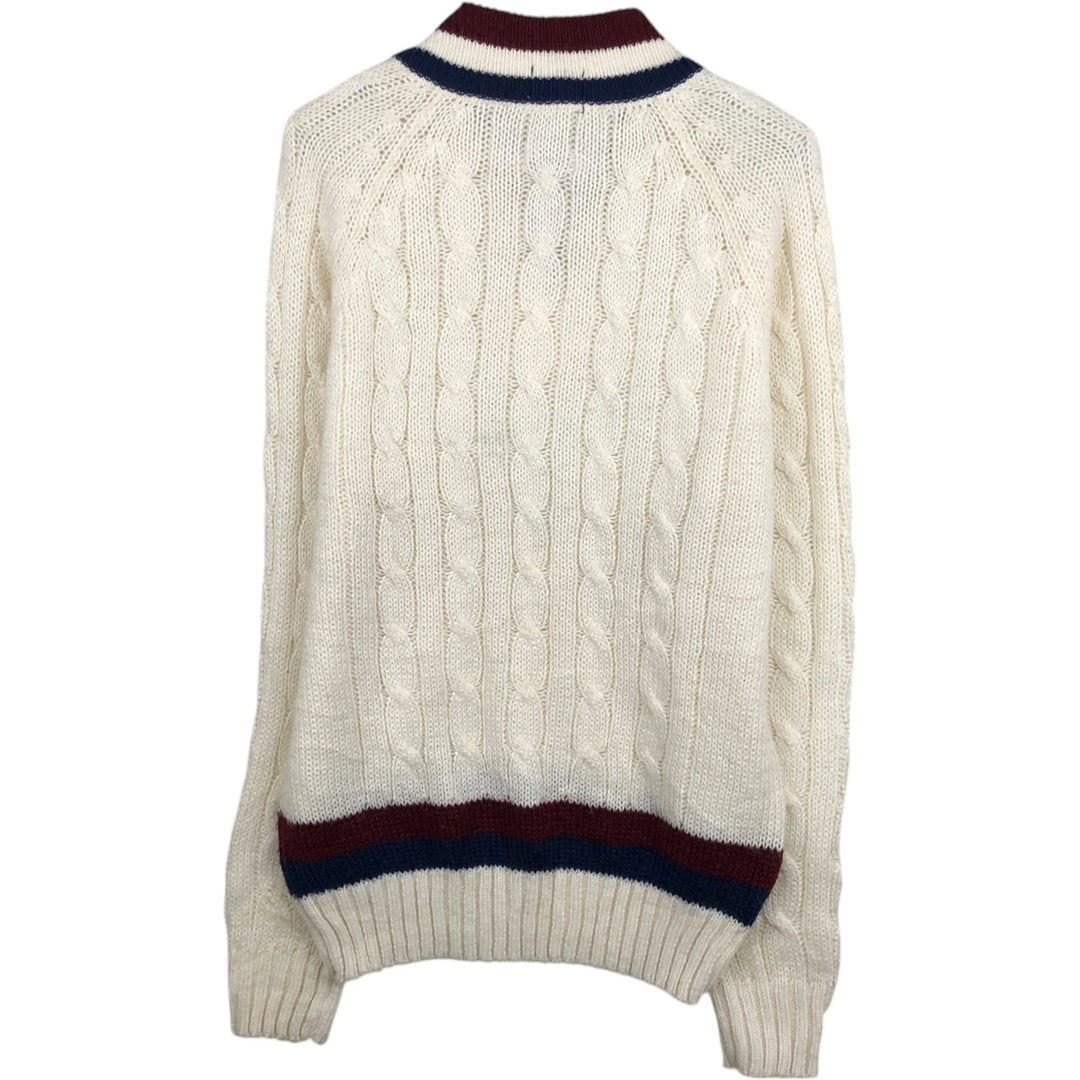 70s-80'S Lacoste IZOD Tilden Knit Sweater, Men's Size L (approx.), Vintage acrylic white type Vintage Second Hand