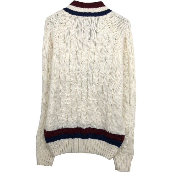 70s-80'S Lacoste IZOD Tilden Knit Sweater, Men's Size L (approx.), Vintage acrylic white type Vintage Second Hand