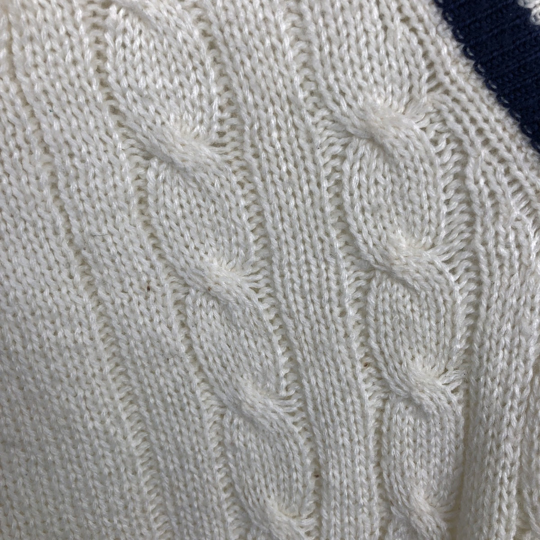70s-80'S Lacoste IZOD Tilden Knit Sweater, Men's Size L (approx.), Vintage acrylic white type Vintage Second Hand