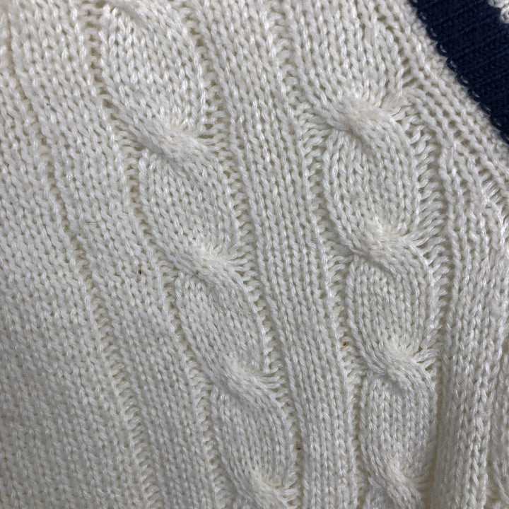 70s-80'S Lacoste IZOD Tilden Knit Sweater, Men's Size L (approx.), Vintage acrylic white type Vintage Second Hand