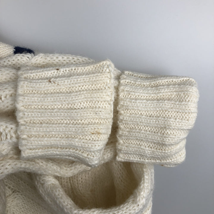 70s-80'S Lacoste IZOD Tilden Knit Sweater, Men's Size L (approx.), Vintage acrylic white type Vintage Second Hand