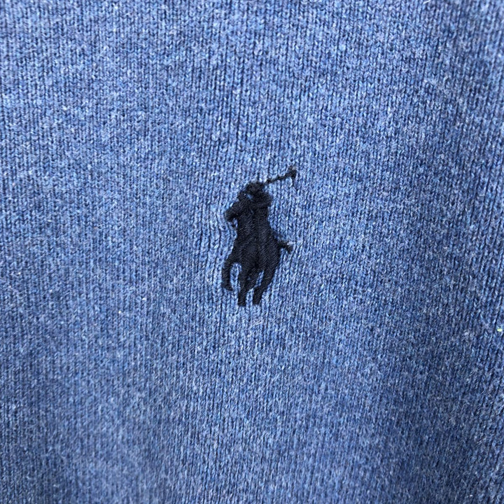 Ralph Lauren POLO RALPH LAUREN cotton knit sweater, men's size M cotton blue type Vintage Second Hand