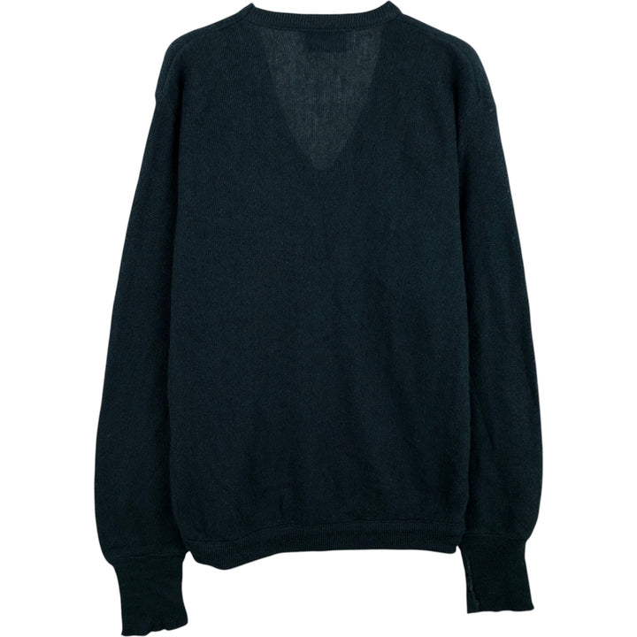 1980'S Lacoste IZOD V-neck cotton knit sweater, men's size M equivalent, vintage. unclear green type Vintage Second Hand