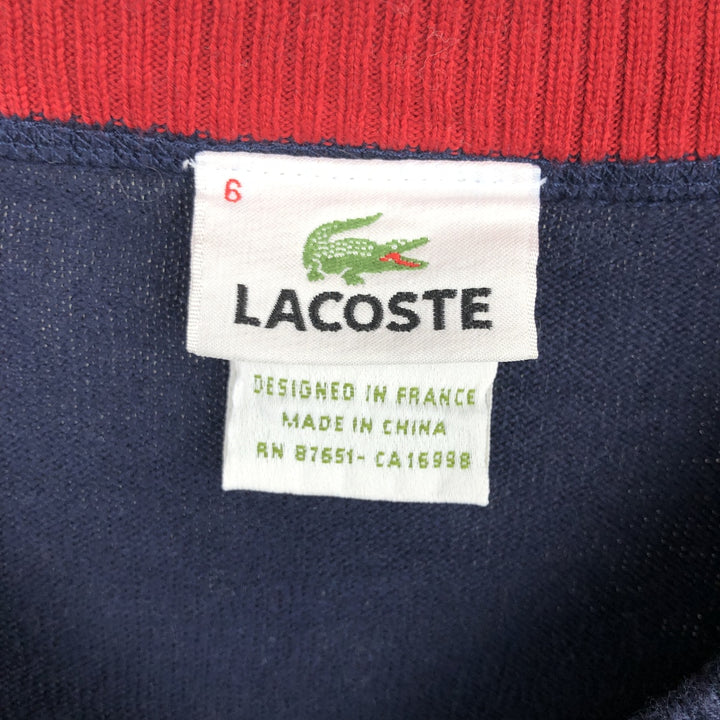 Lacoste V-neck cotton knit sweater, size 6, men's XL cotton navy blue type Vintage Second Hand