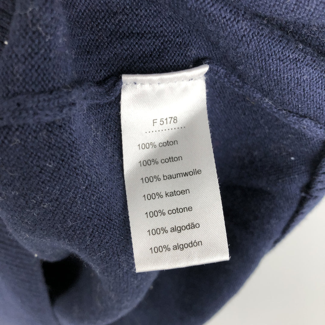 Lacoste V-neck cotton knit sweater, size 6, men's XL cotton navy blue type Vintage Second Hand