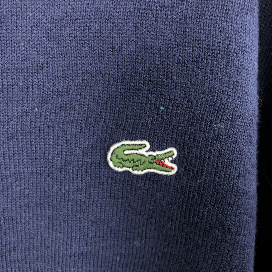 Lacoste V-neck cotton knit sweater, size 6, men's XL cotton navy blue type Vintage Second Hand