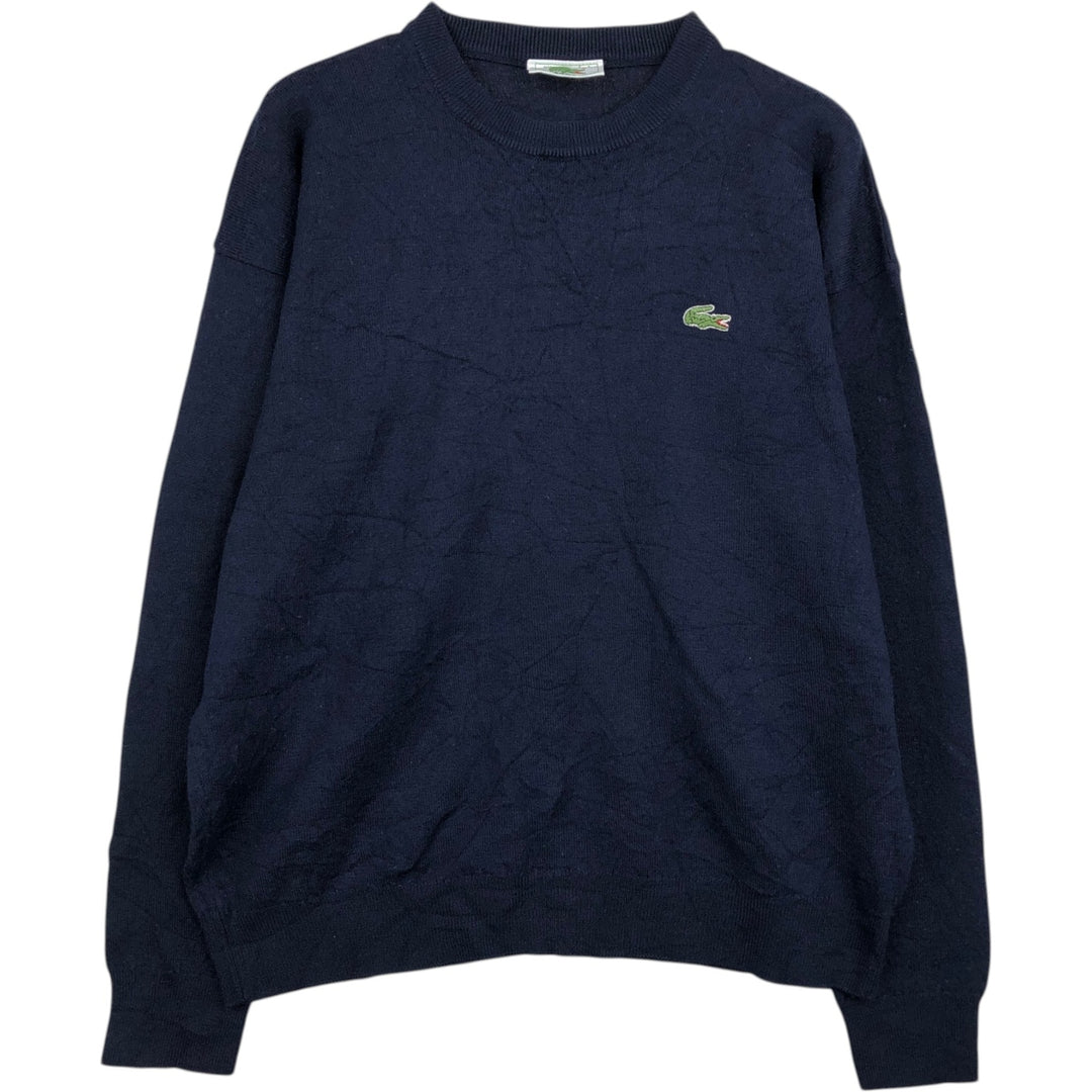 Lacoste V-neck acrylic knit sweater, men's size XL. unclear navy blue type Vintage Second Hand