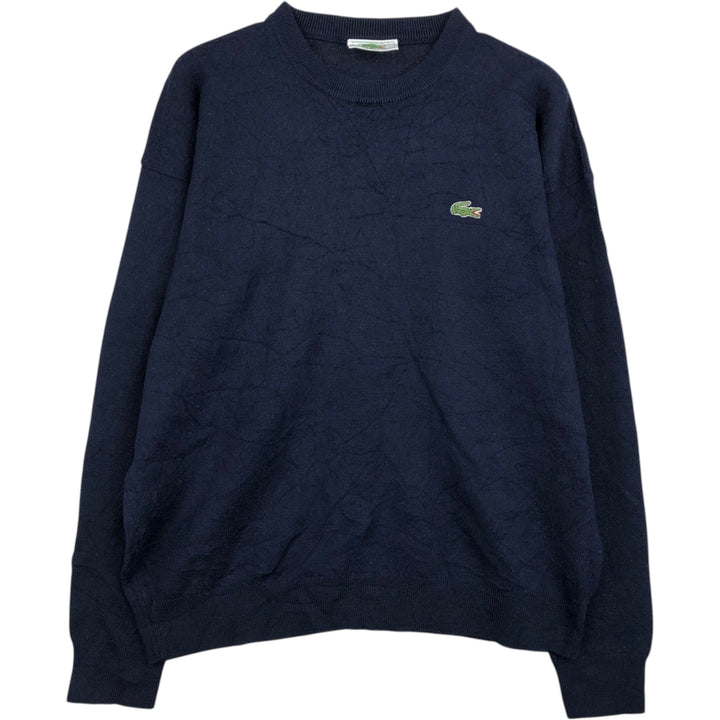 Lacoste V-neck acrylic knit sweater, men's size XL. unclear navy blue type Vintage Second Hand