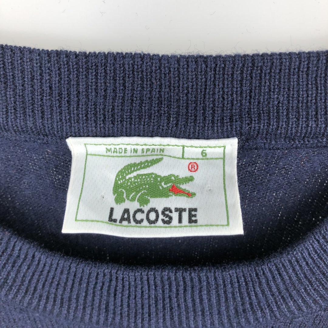 Lacoste V-neck acrylic knit sweater, men's size XL. unclear navy blue type Vintage Second Hand