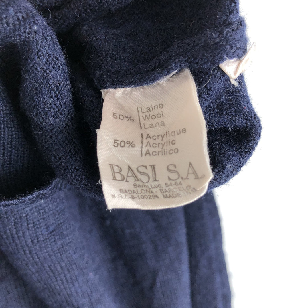 Lacoste V-neck acrylic knit sweater, men's size XL. unclear navy blue type Vintage Second Hand