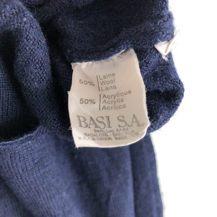 Lacoste V-neck acrylic knit sweater, men's size XL. unclear navy blue type Vintage Second Hand